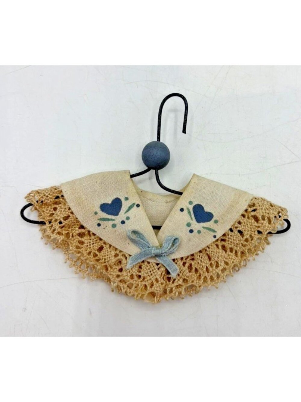 Vintage Victorian Style Lace Collar on Hanger Christmas Ornament Cottagecore
